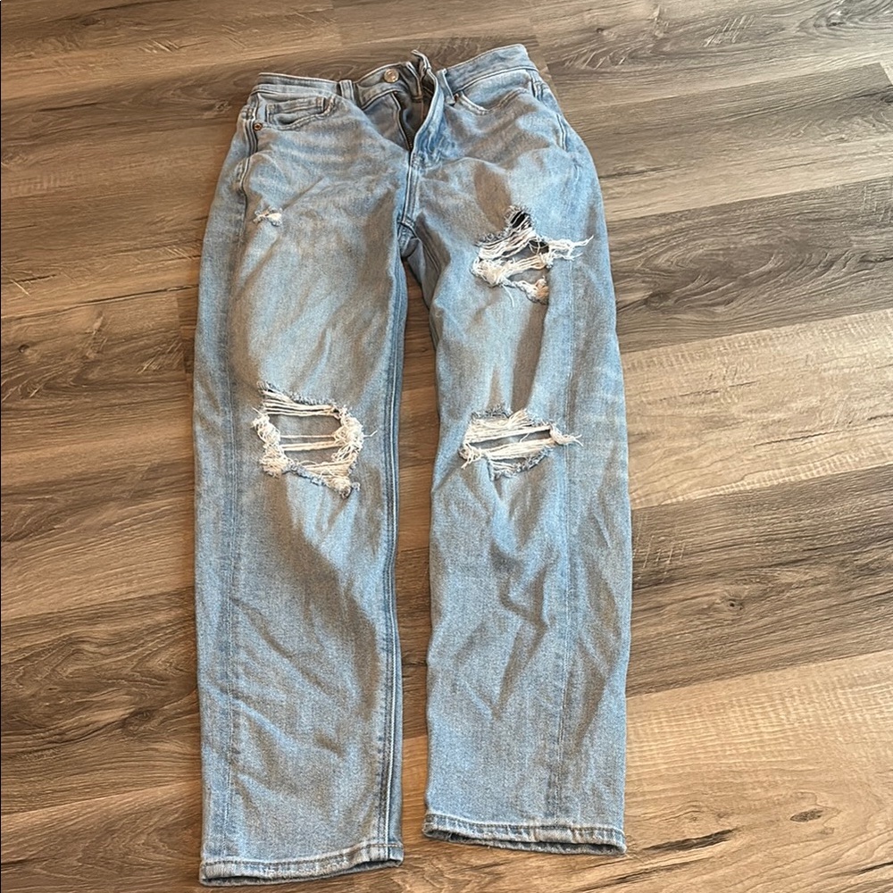 American Eagle Outfitters Blue Relaxed Jeans with Vintage Distressing